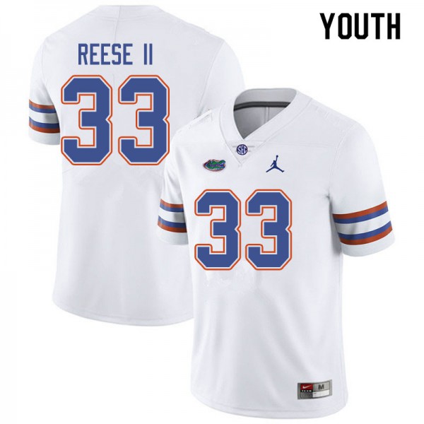 Jordan Brand Youth #33 David Reese II Florida Gators College Football Jersey White